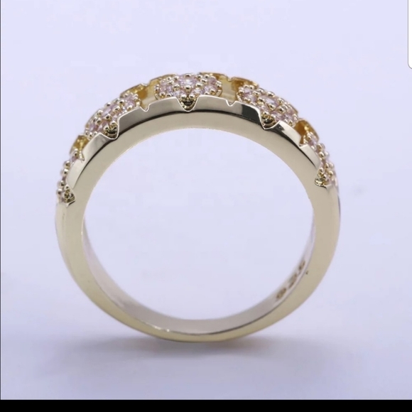 *NEW* 14k gold over Sterling silver 925 Yellow Gold Round Cut Diamond Ring - Picture 4 of 6